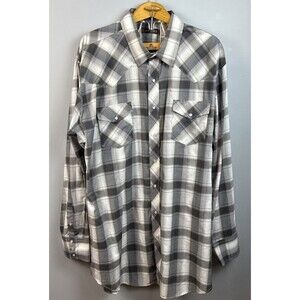 Roper Shirt 3XLT Pearl Snap Western Blue/Gray/Black Plaid White Ranch Cowboy NWT